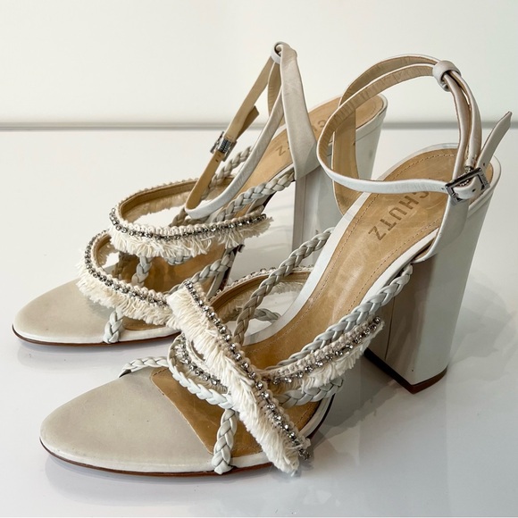 NEW SCHUTZ REVOLVE IVORY SANDALS - Picture 9 of 13